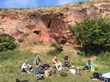Relaxing in the Sun, Club Picnic, North Berwick Law, 2018.
